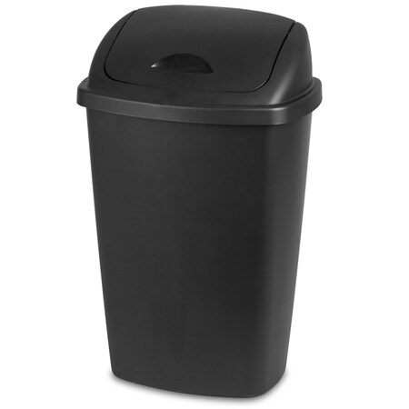 Sterilite 13.2 gal Black Plastic SwingTop Locking Wastebasket 10889004